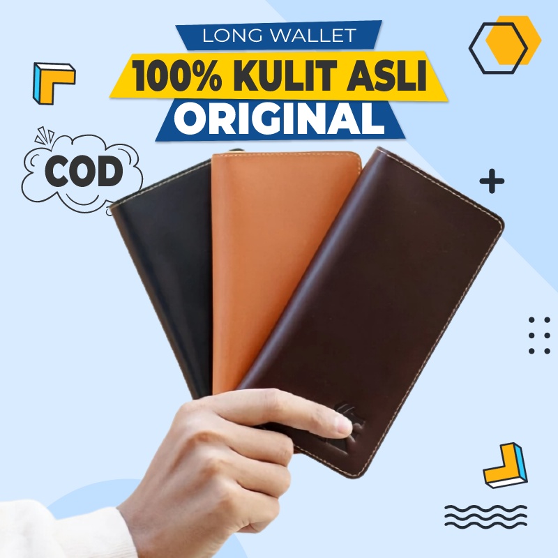 Dompet Panjang Pria Kulit Asli Original Apolo Long Wallet Dompet Panjang Branded