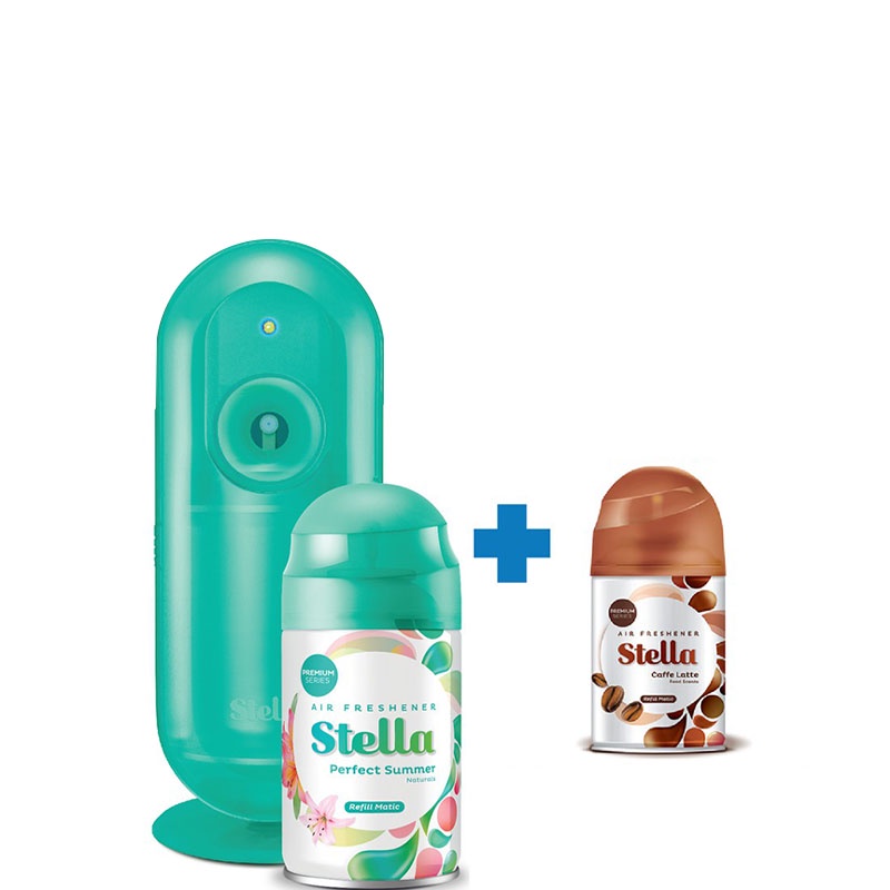 Stella Parfumist Special Edition Green + Refill Perfect Summer + Free Refill Cafe Latte 225 ml