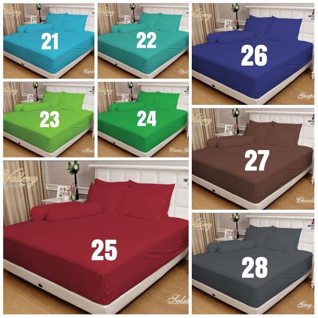 BC Bedcover VALLERY QUINCY Polos T30 FLAT Set King Size uk 180x200 Tinggi 30 cm KingKoil Sutra Jacquard Hotel Blossom Cotton Candy Dark Red Dark Pink Golden Latte Lavender Purple Navy White