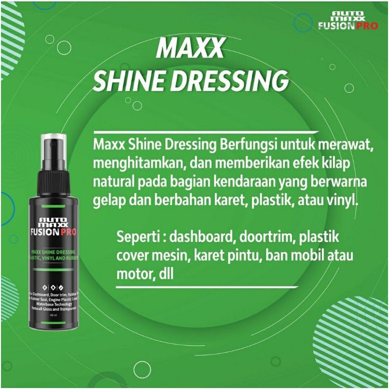 AUTO MAXX FUSHION PRO MAXX SHINE DRESSING PENGHITAM INTERIOR MOBIL CAR CARE AUTO DETAILING CAR