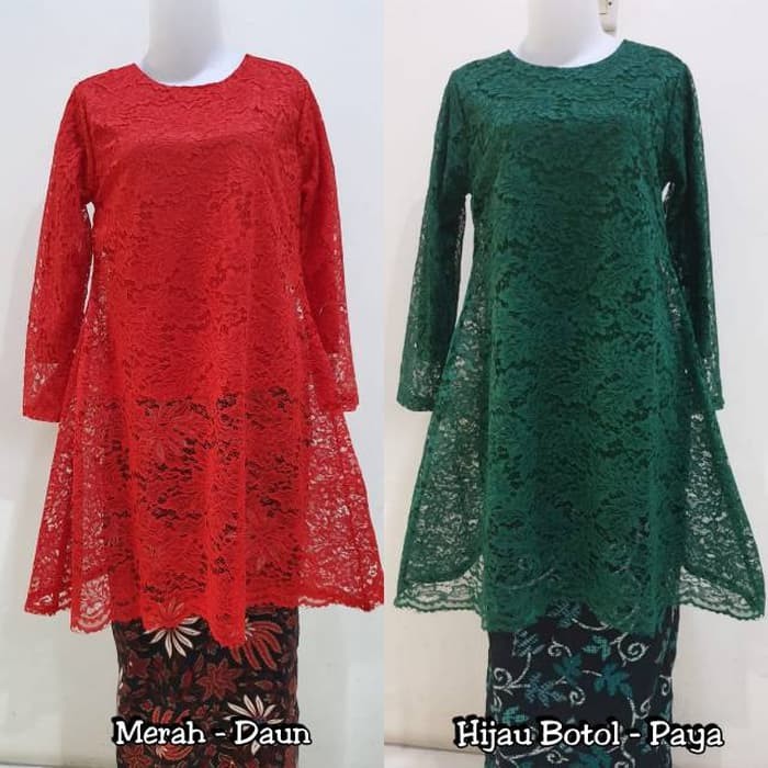 set kebaya brukat tunik full furing ternew