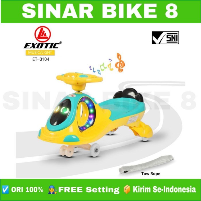 Mainan Anak Swing Car EXOTIC ET 3104 Mobilan Dorong Ayun Stir