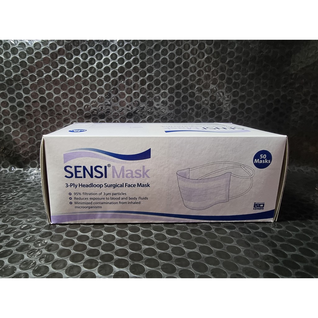 SENSI Mask Headloop 3ply isi 50/Surgical Mask/Masker Headloop 3ply