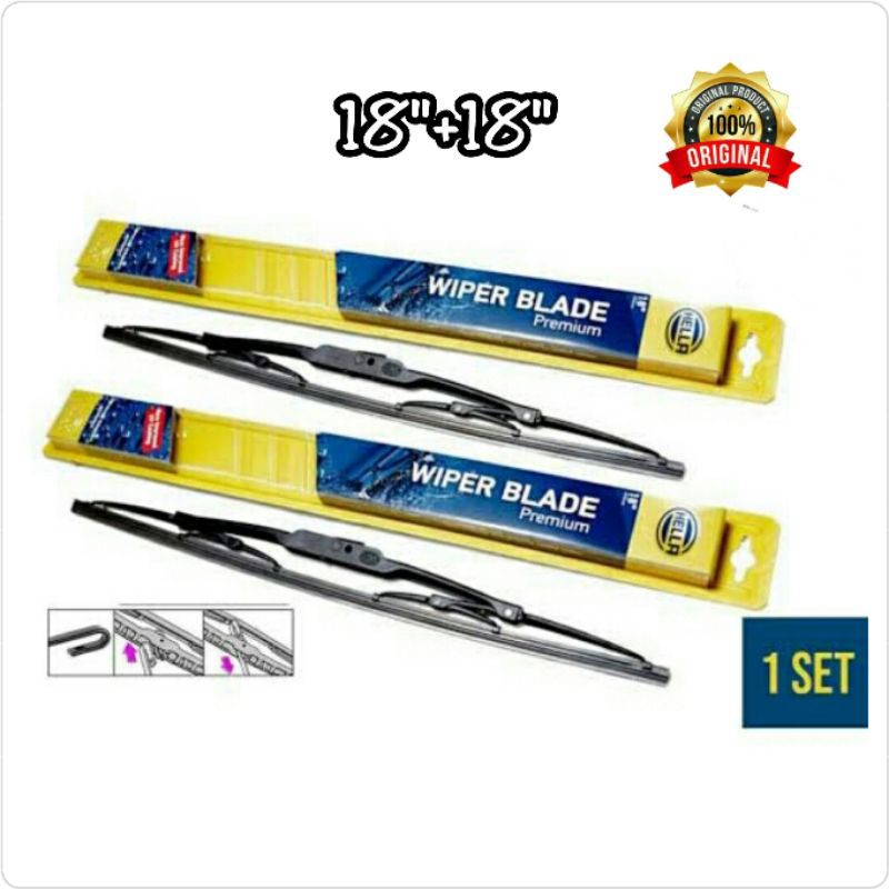 Wiper Depan Kijang New / Kijang Kapsul 18&quot;+18&quot; Merk Hella