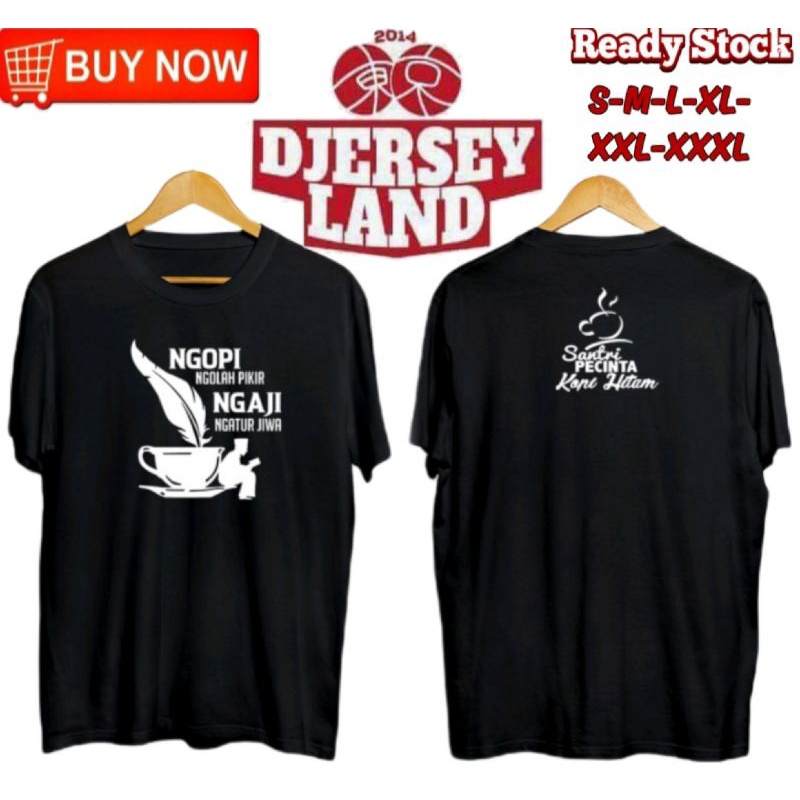 KAOS DISTRO PRIA SANTRI PECINTA KOPI HITAM COTTON COMBED