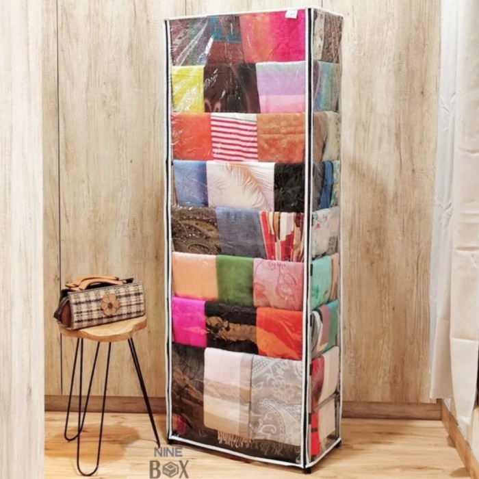 Rak Jilbab Cod Tempel Gantungan Portable Cover Minimalis E2X9 Stainles Krudung Terbaru Karakter Mult