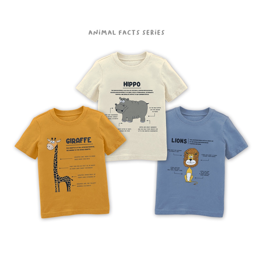 KAOS ANAK ANIMAL FACTS SERIES 1 -10 T