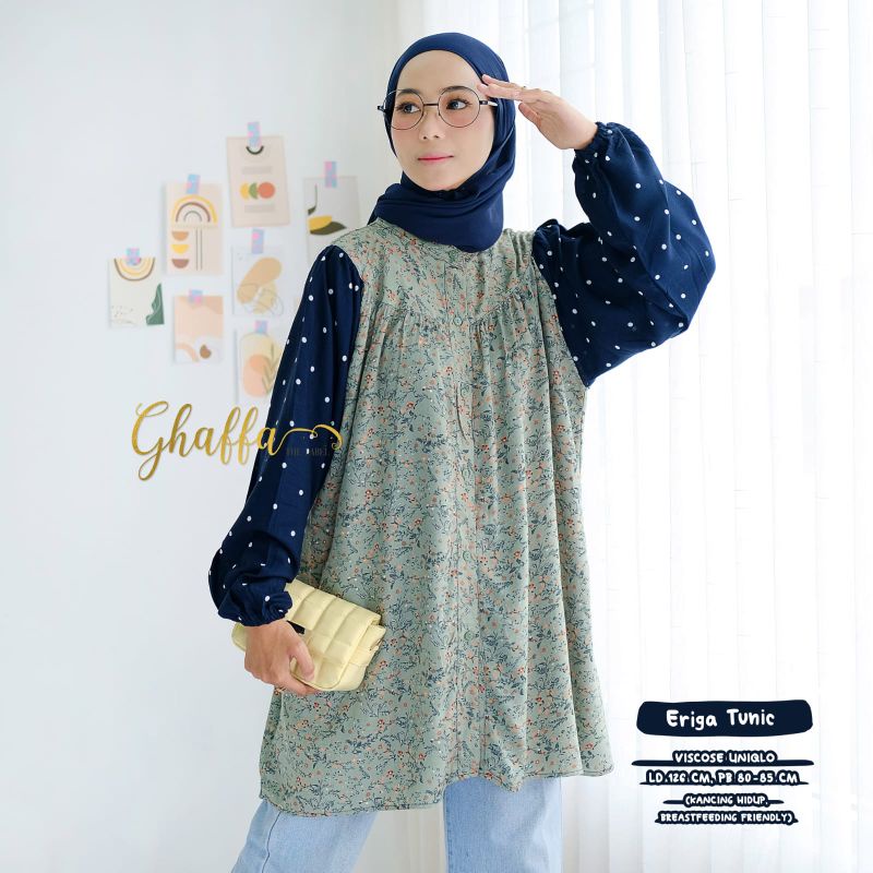 Tunik motif kekinian / Eriga tunik by ghaffa the label / tunik motif modern premium