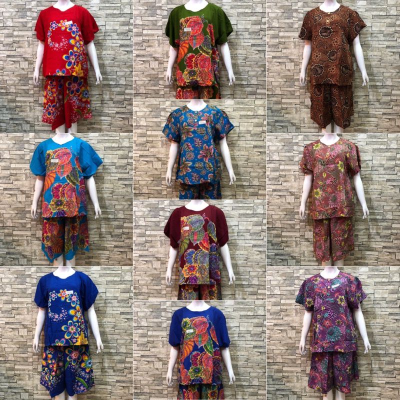 Setelan Kulot Kencana ungu Label Biru