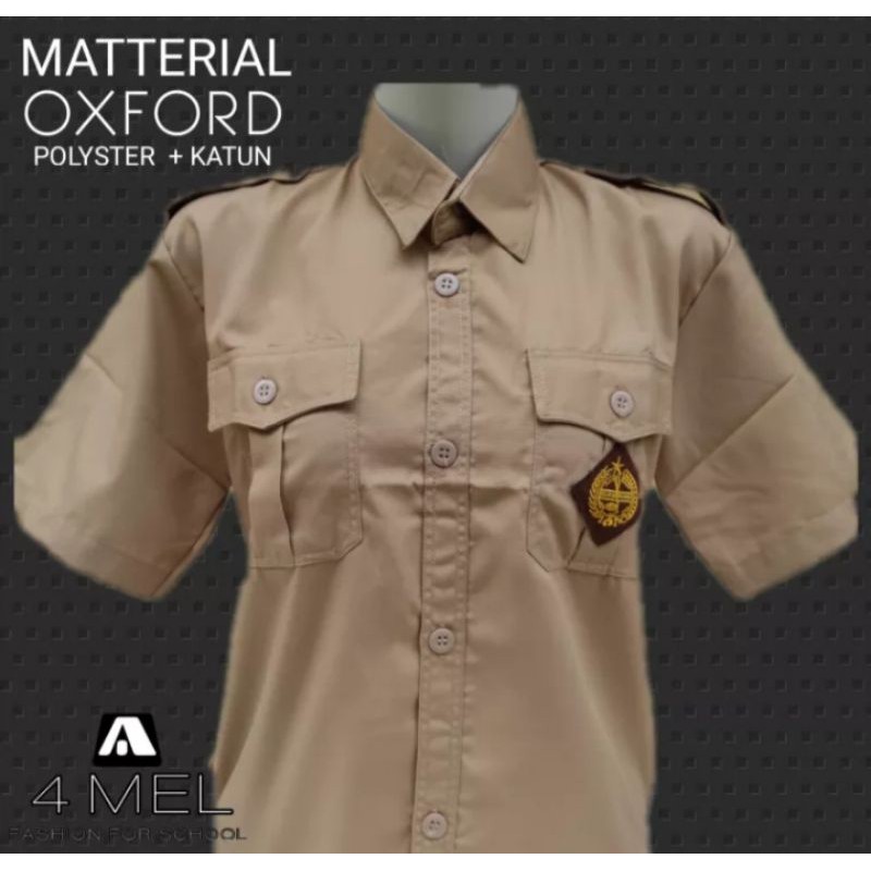 Baju Pramuka Lengan Pendek Kain Oxford SD/SMP/SMA/PEMBINA Seragam Sekolah