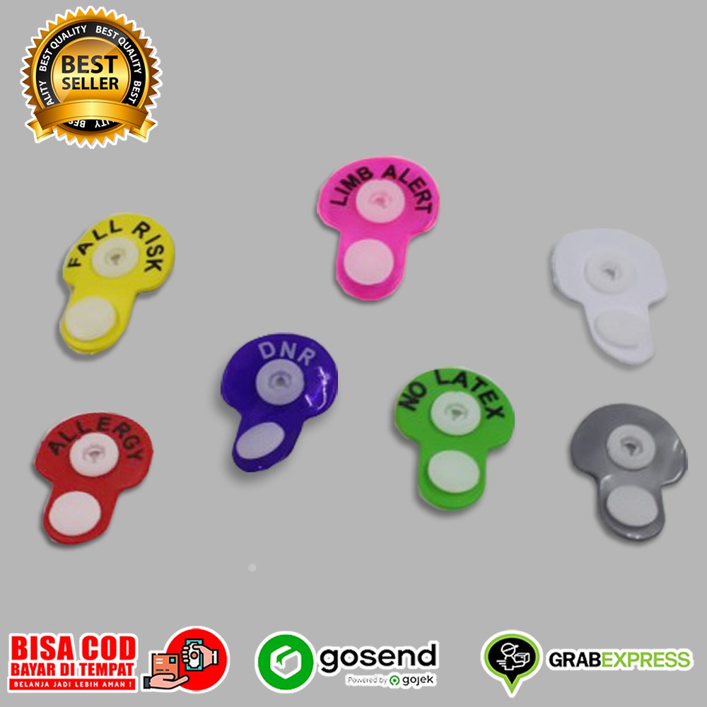 

Klip Resiko Pasien Vinyl Kuning / Fall Risk / merah/allergy/ Dnr /Ungu.