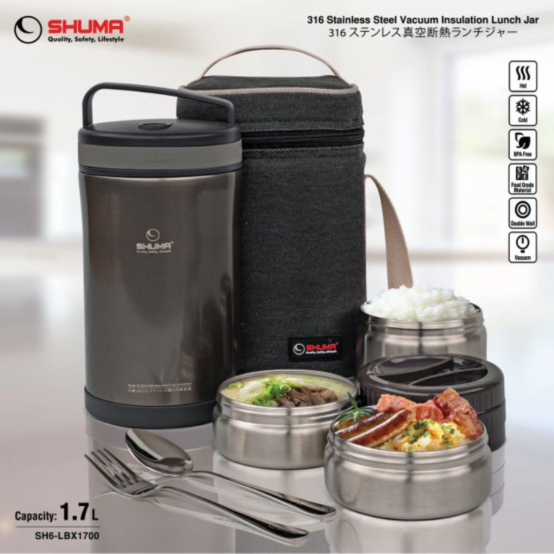 shuma lunch box tempat makan bekal 1700ml