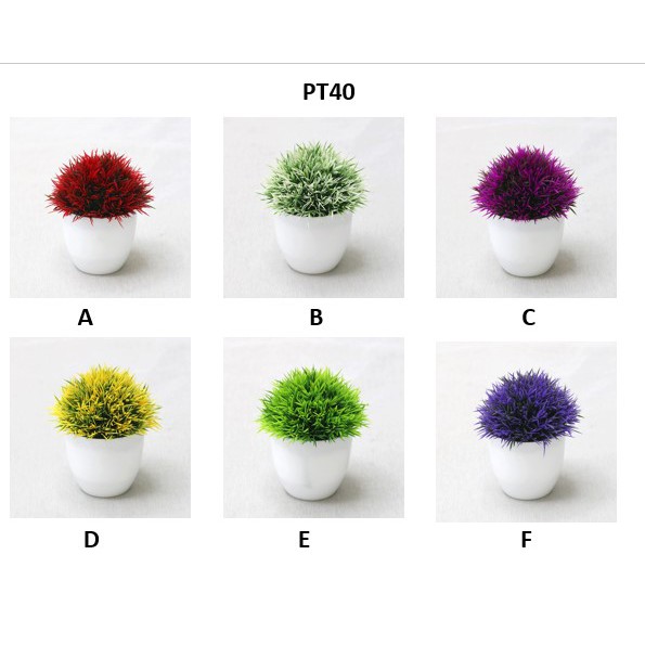 ELFYDO PT40 Pot Tanaman Hias Bunga Hias Plastik Ornamen Pot Bongsai Artificial Flower Decoration