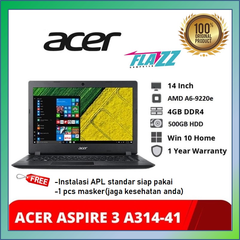 Laptop Acer Aspire A314-41 AMD A6 /RAM 4GB/HDD 500GB/ACER ASPIRE 3 A314-2193TJ