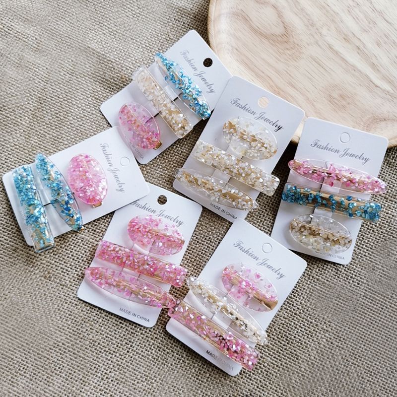 Siy 3pcs / Set Jepit Rambut Barrette Asam Asetat Warna Permen Untuk Wanita