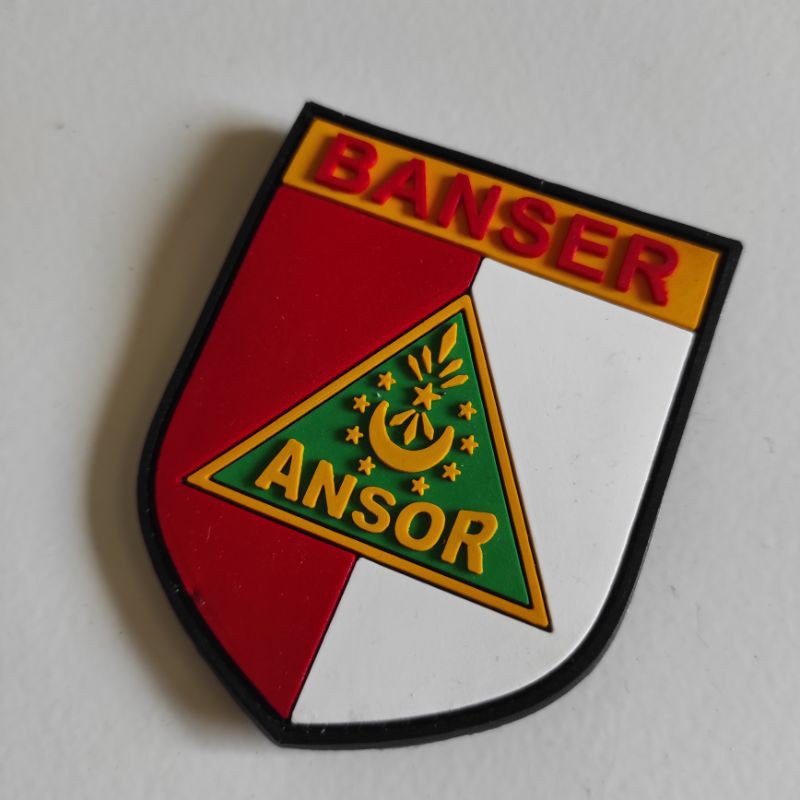 PATCH RUBBER LOGO BANSER ANSOR PRISAI/TEMPELAN EMBLEM KARET VELCRO