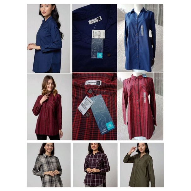 Kemeja wanita Lengan Panjang Crater