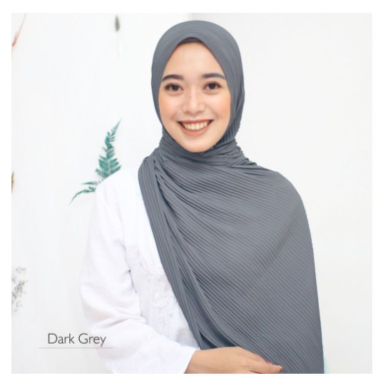 HIJAB PASHMINA CERUTY PLISKET FULL LIDI TANPA GARIS TENGAH PLEATED SHAWL