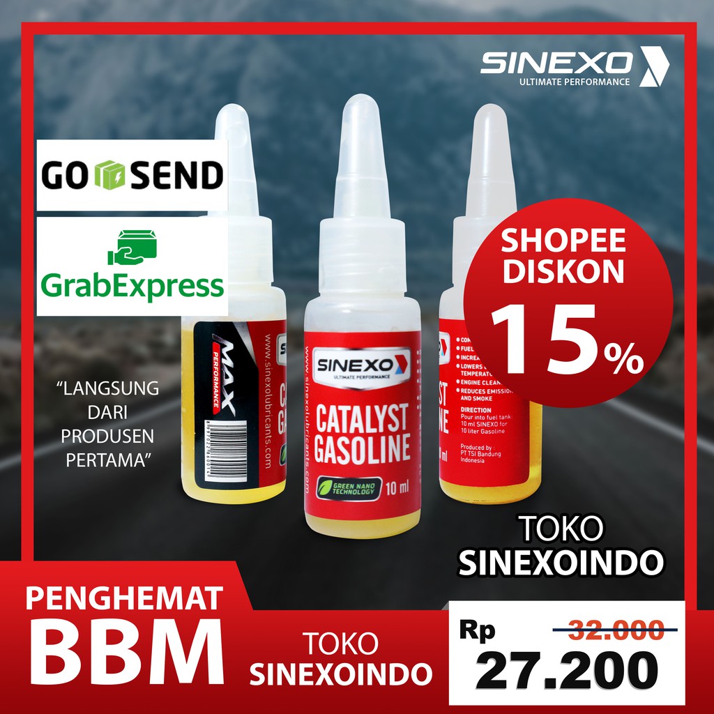SINEXO CATALYST GASOLINE PENGHEMAT BBM MOTOR MOBIL BAHAN BAKAR IRIT BENSIN TERMURAH GROSIR DAN ECER