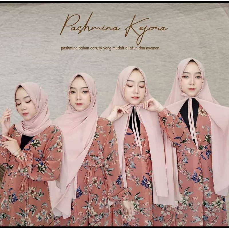 pashmina lipit ceruty instan tali lipit