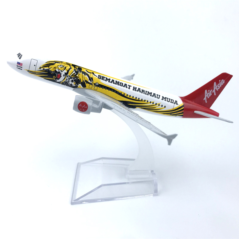 Model Pesawat Terbang Asia Tiger A320 Asia Tiger Airbus 320 Die-cast Bahan Metal Ukuran 16CM