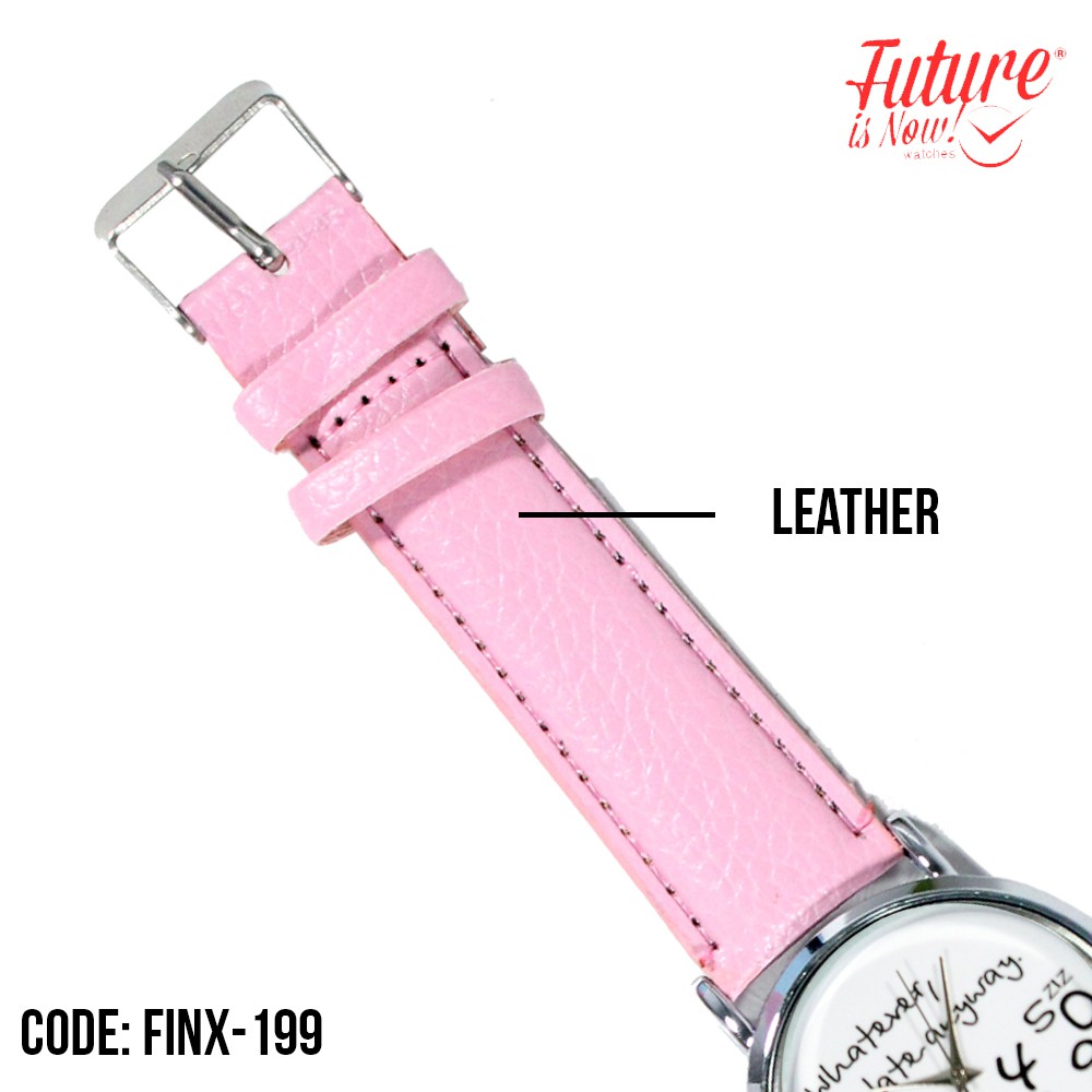 FINX-199 Jam tangan fashion wanita analog - leather strap - 4 pilihan warna