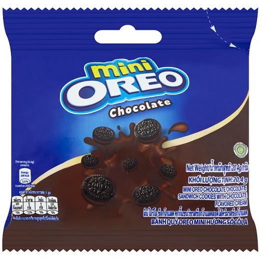 

Mini Oreo Chocolate 20.4 g|Biskuit sandwich coklat krim rasa coklat