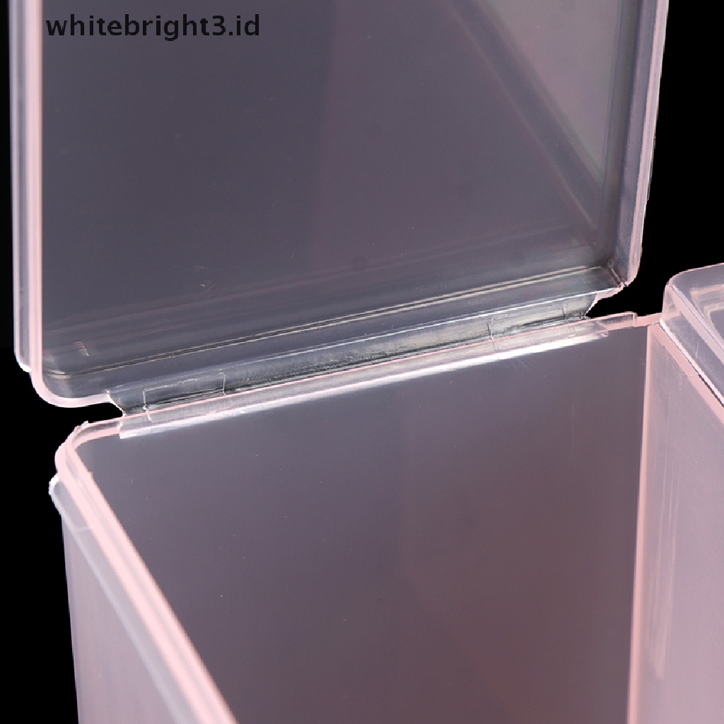 {whitebright3.id} Twin Well Empty Grids Portable Storage Case Wipe Pads Cotton Swab Container ,