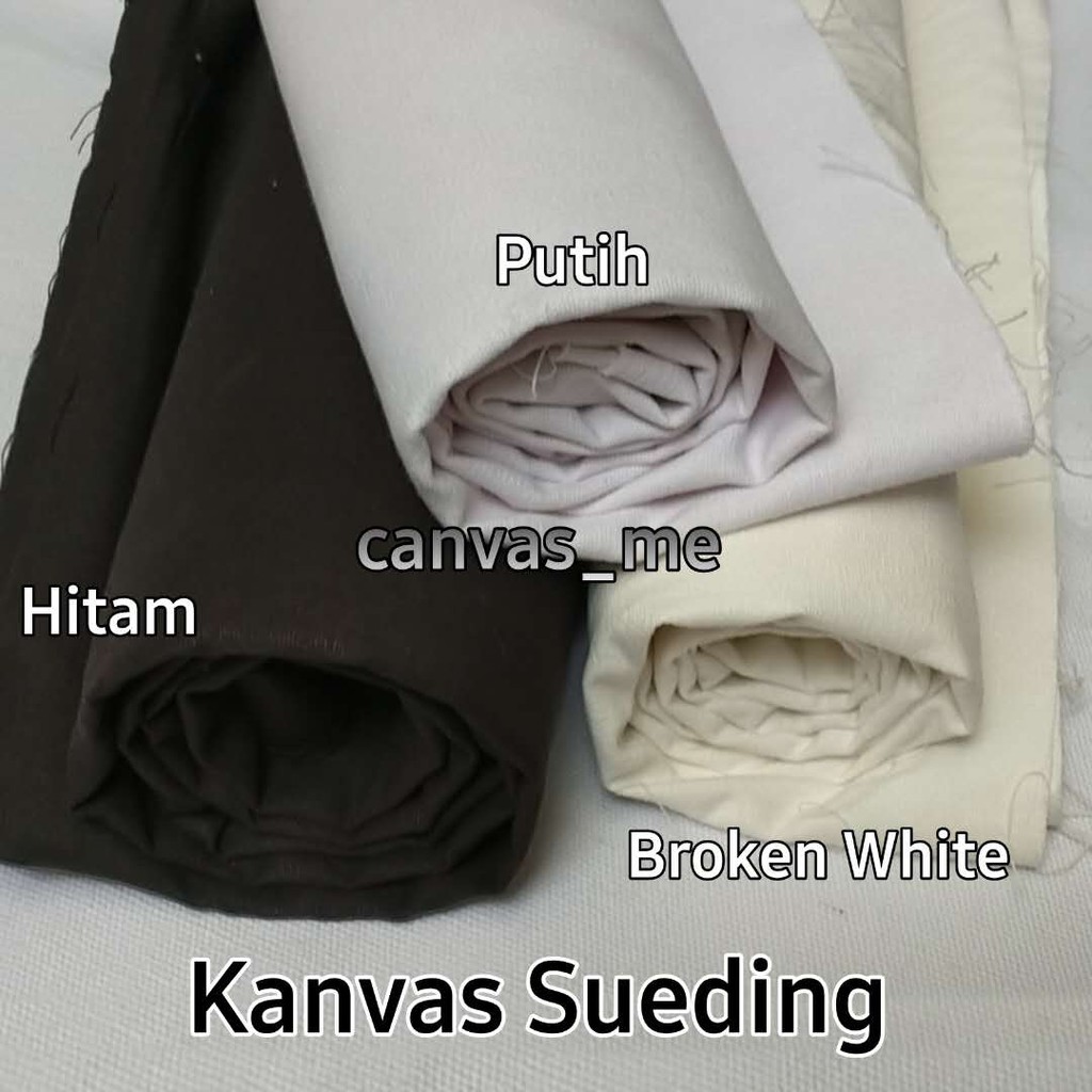 Kain kanvas sueding Hitam-Putih-BW (harga per meter ...