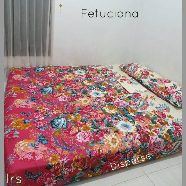3 sprei motif  bunga pink