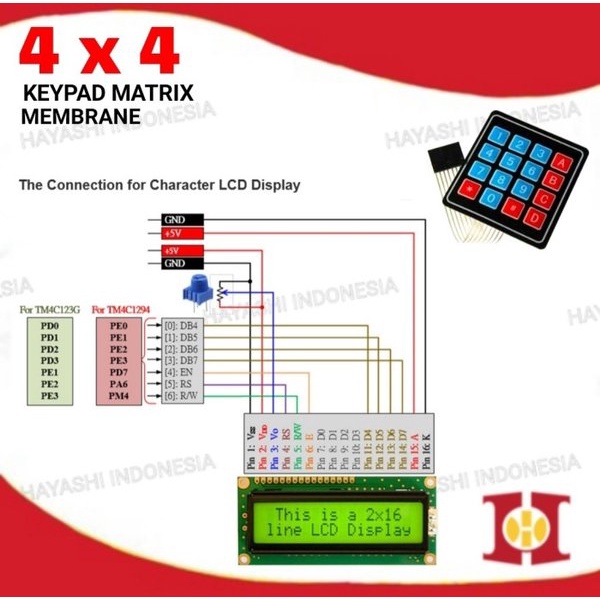 Keypad Membran 4x4 Matrix Arduino 4 x 4 Input Key Pad Membrane