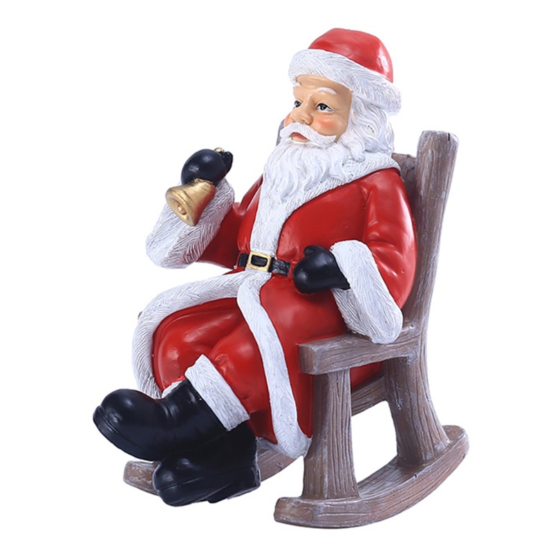 Ornamen Kursi Goyang Desain Kartun Santa Claus Bahan Resin Untuk Natal