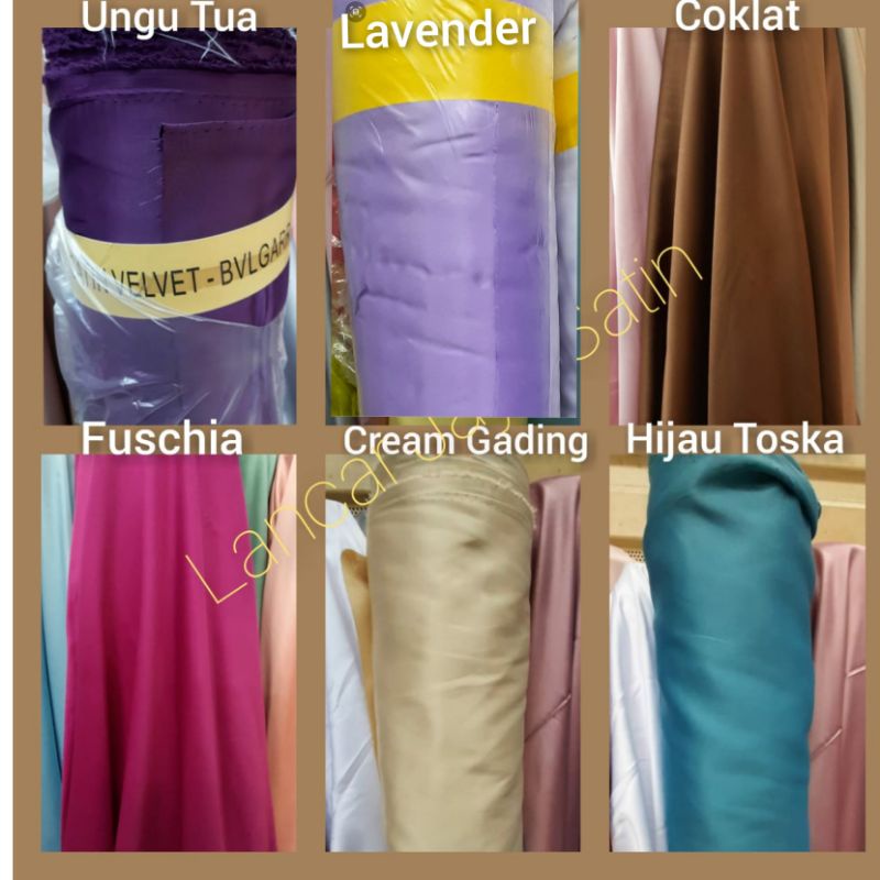 Bahan Satin Velvet / Bahan Satin Velvet Premium / Bahan Satin Velvet Maxmara / Kain Satin Velvet