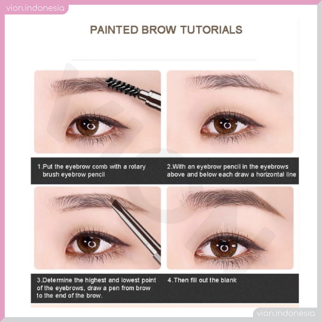 DNM MINIPINK Eyebrow Brow Definer Drawing Pensil Alis Tahan Lama Waterproof Longlasting DN002