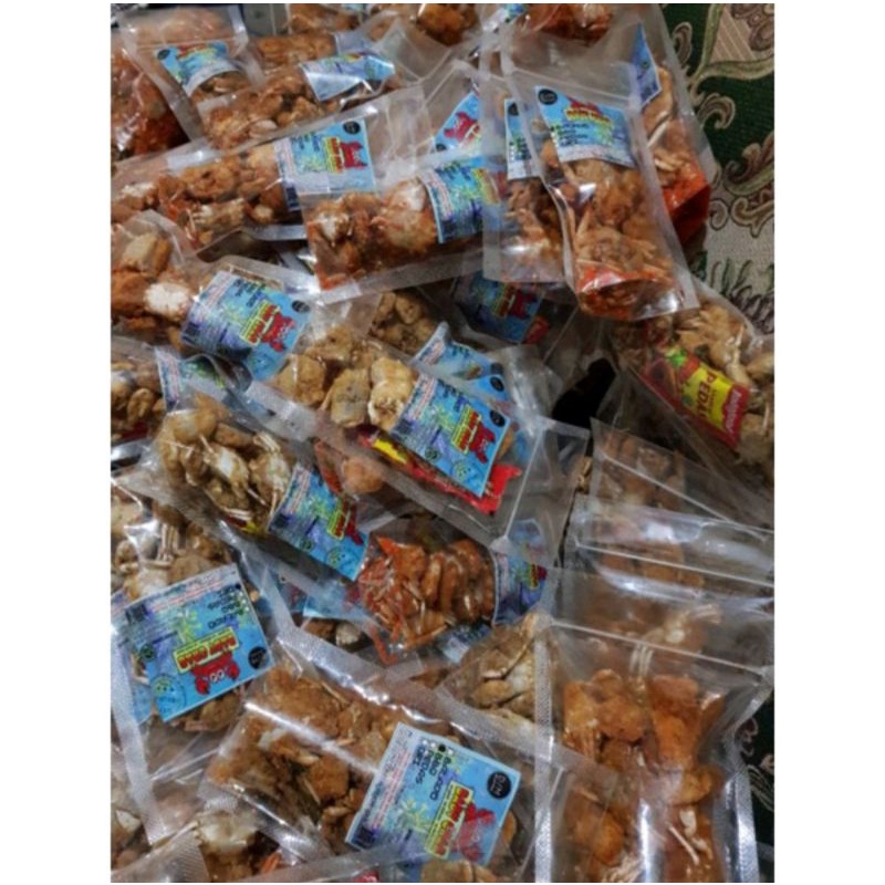 

babycrab kemasan 30gr , babycrab crispy , babycrab tanpa supit , camilan , camilan babycrab , camilan seafood , snack seafood , camilan lezat , snack lezat , babycrab