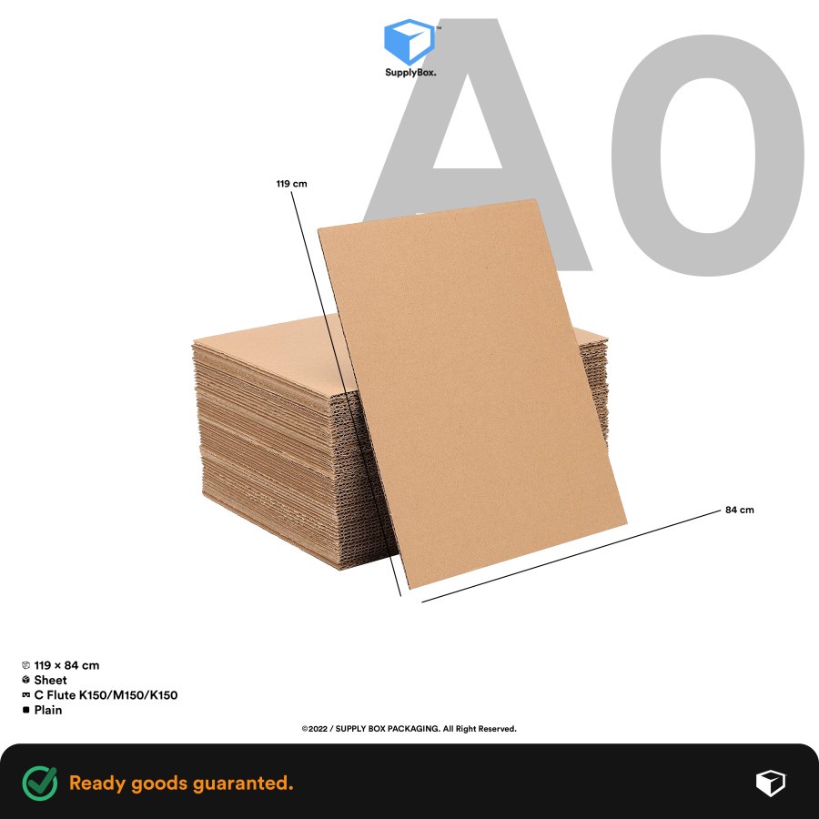 

Kardus Lembaran 119 x 84 cm A0 | Sheet | Cardboard