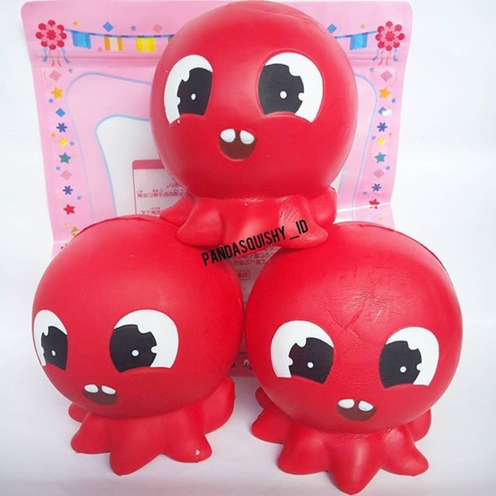Jual Squishy Red Octopus Licensed by 
