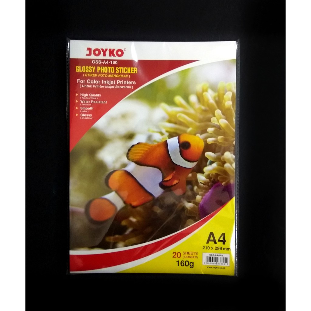 

Joyko Glossy Photo Sticker A4 160 Gsm Kertas Stiker Print Foto GSS-160