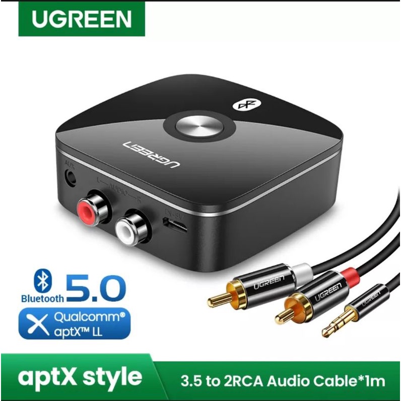 ugreen bluetooth 5 0 aptx receiver audio adapter with aux 3 5mm   rca stereo hifi