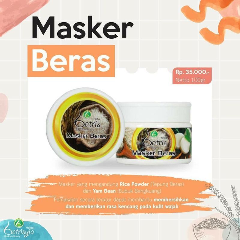 Batrisyia Masker Beras / Masker beras alami