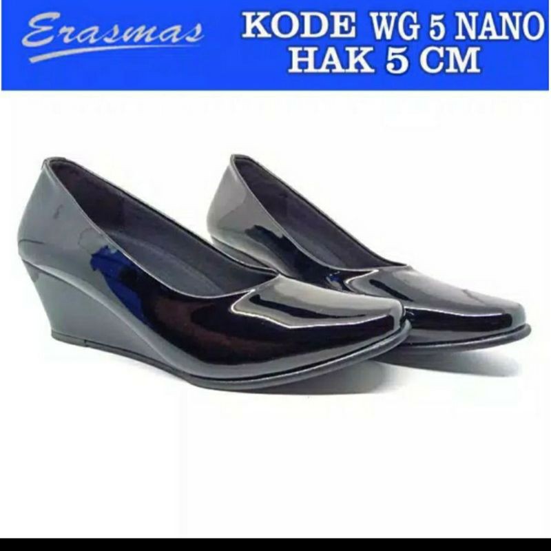 sepatu wedges wanita erasmas nano dinas psk psh persit pia jala ikkt bhayangkari