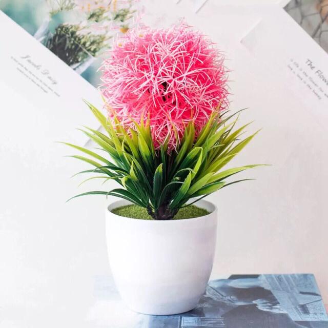 NFS346 Bunga plastik / Pajangan bunga Artifisial / Snapdragon / Vas Bulat-Pink