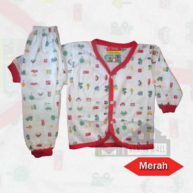 Setelan baju anak laki-laki / piyama anak laki-laki motif mobil