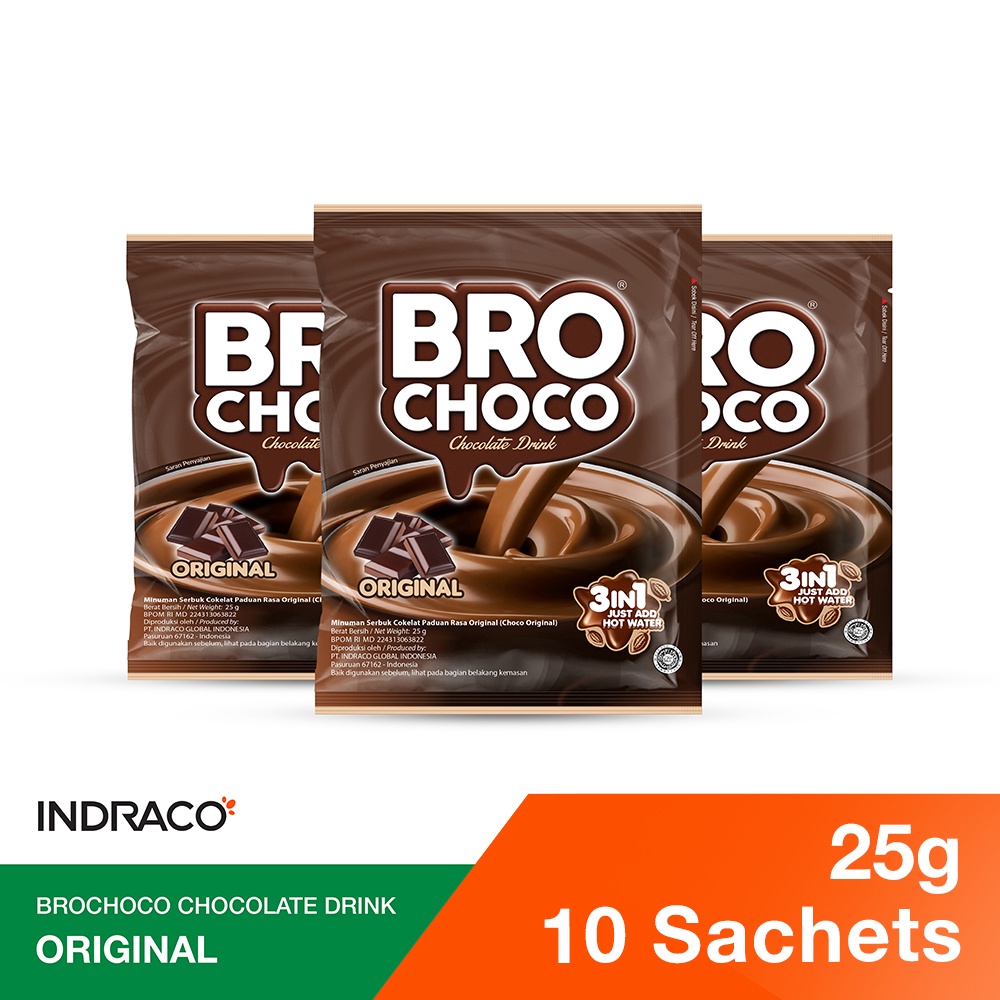 

BROCHOCO Original R10 Chocolate Drink / Minuman Coklat (10 sachets x 25g)