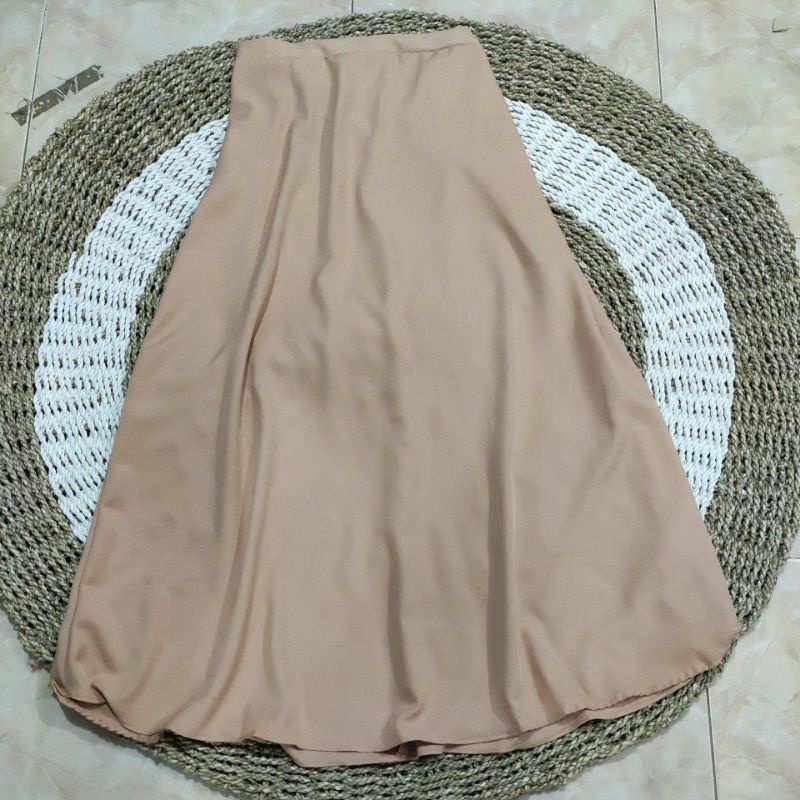 SKIRT SHAKILA A-LINE/ROK SERUT SHAKILA PREMIUM.Flare A-line.korean stlye. pakaian wanita fashion modis terupdate-ROK SAKILA CHOCO