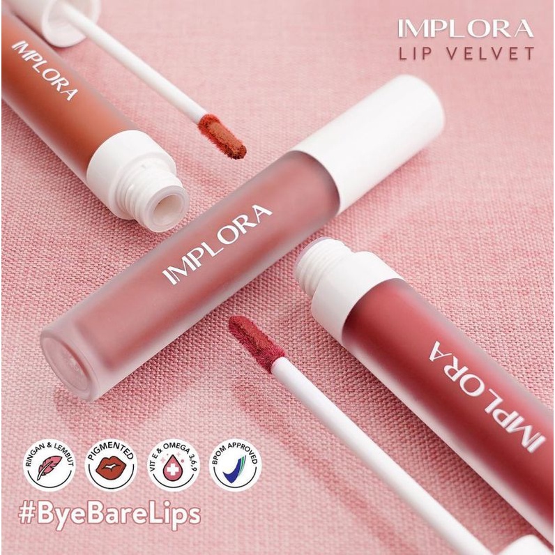 TIKTOK - IMPLORA LIP VELVET WITH VITAMIN E &amp; OMEGA 3 6 9 SHADE PELEMBAB CREAM TINT