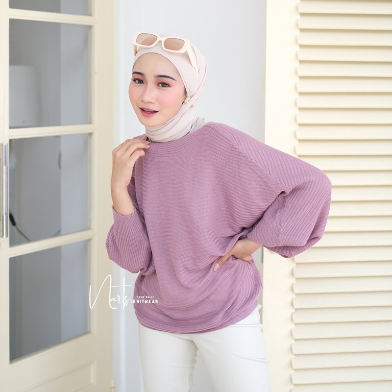 BLOUSE BATWING RAJUT / BAJU ATASAN RAJUT WANITA / TERMURAH !!!!!