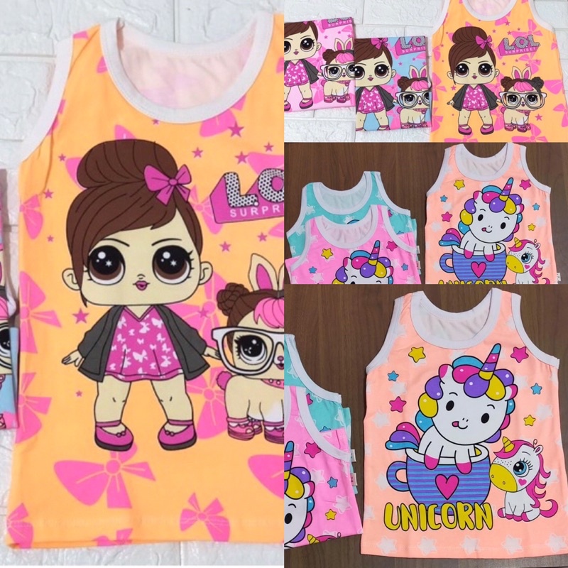 Singlet Anak Perempuan Fullprint Ecer Berkualitas / Tanktop / 1 pcs