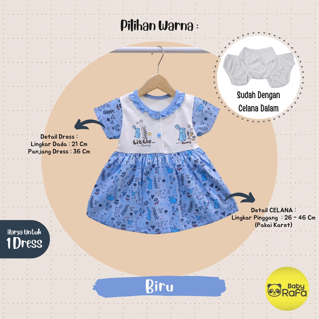 Dress Baju Bayi Perempuan 0 - 3 Bulan merk BONA / MUNGIL, Rok Anak Perempuan motif LITTLE BUNNY