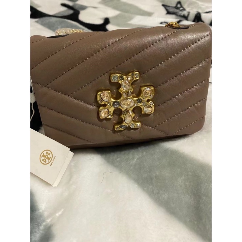 Tory Burch Kira Chevron Embellished Logo Mini Bag (82493)